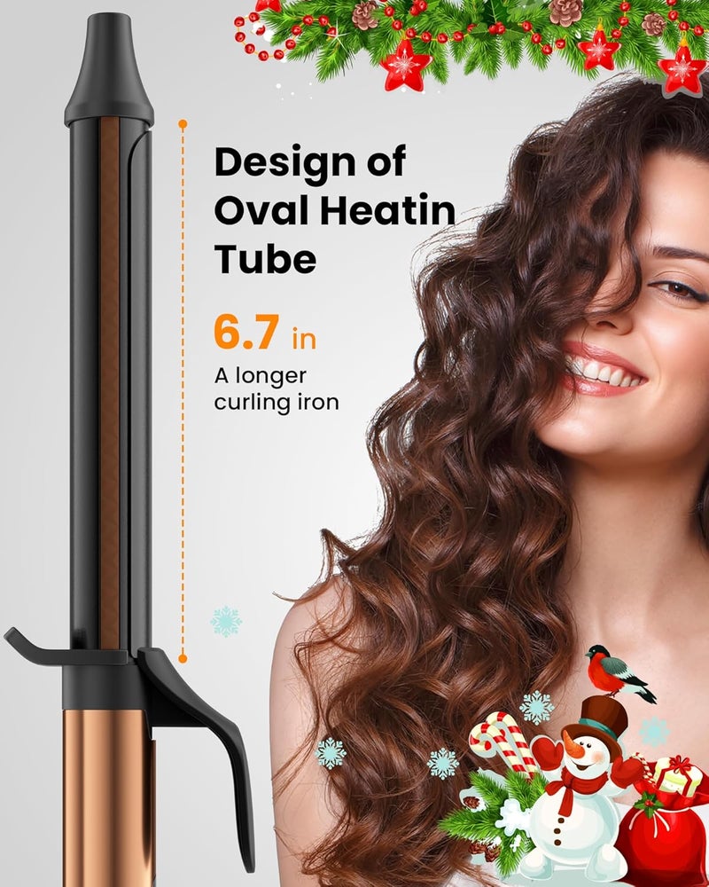 MESCOMB 1.25 inch Long Barrel Curling Iron, Extra-Long Curling Wand with 8 Heat Settings, Ceramic Curling Iron for Smooth and Lasting Styling,Suitable for All Hair Types, Dual Voltage Damage-Free Styling - Image 2